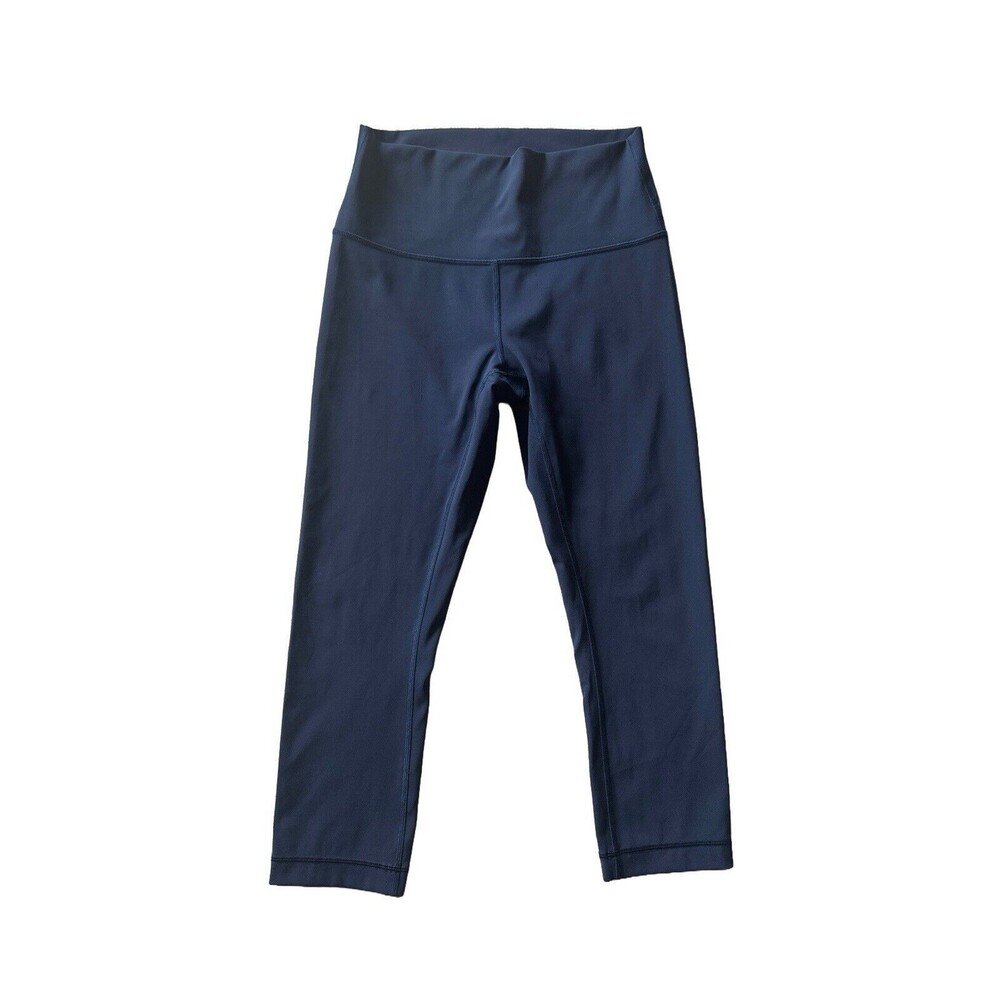 Lululemon Women's 6 Wunder Under 21” Leggings Navy Blue High Rise Crop